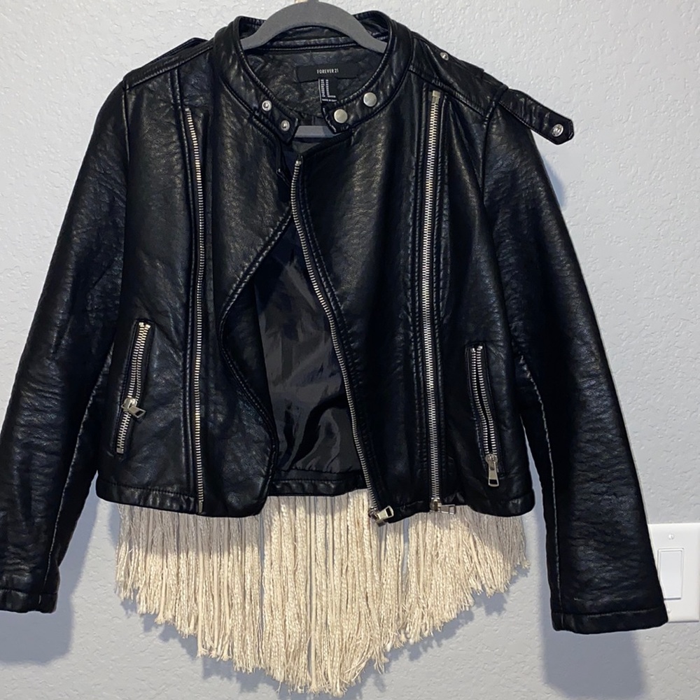 Faux Leather Moto Jacket
